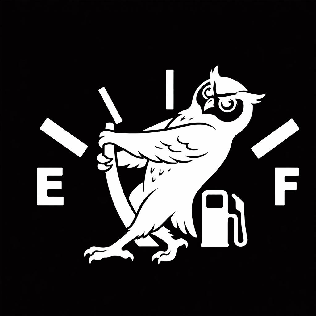 funny owl vinyl sticker