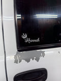 custom vinyl sticker name decal with crown